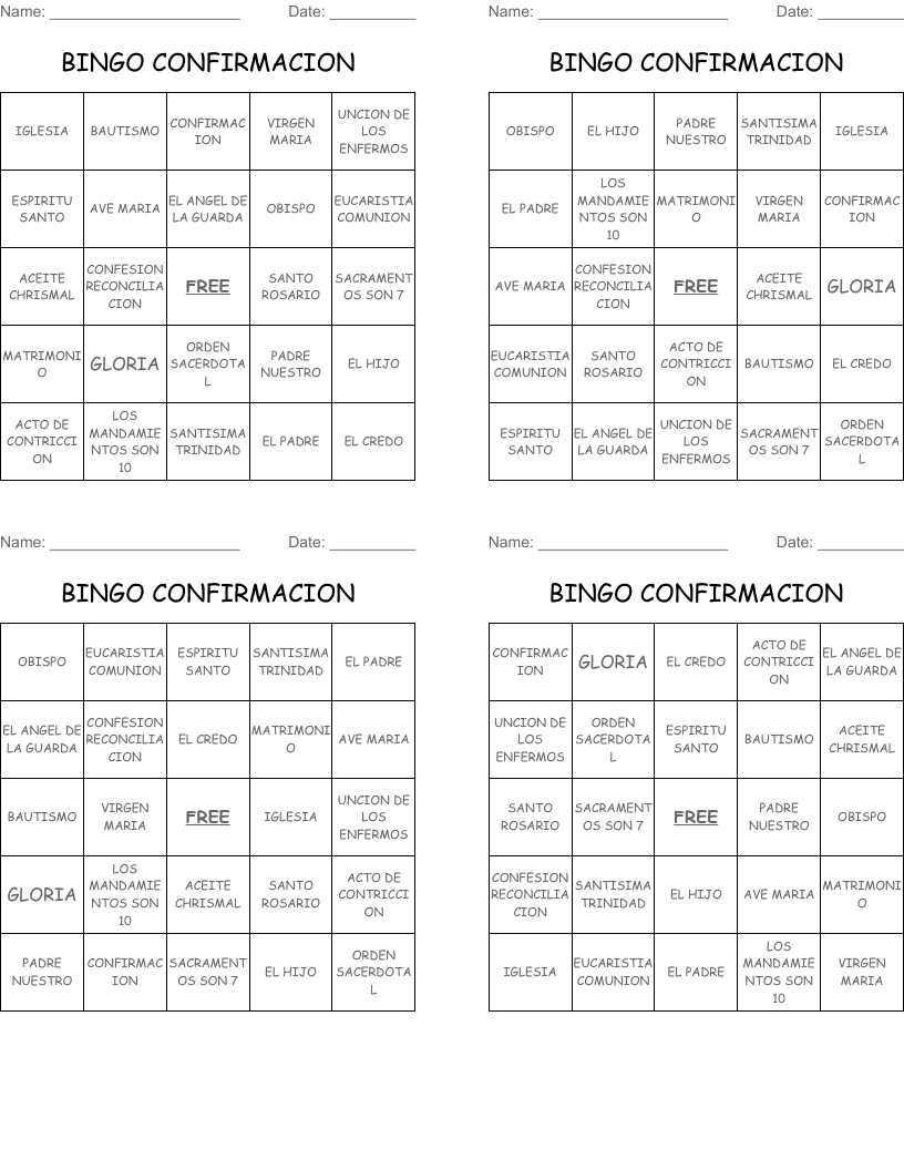 BINGO CONFIRMACION