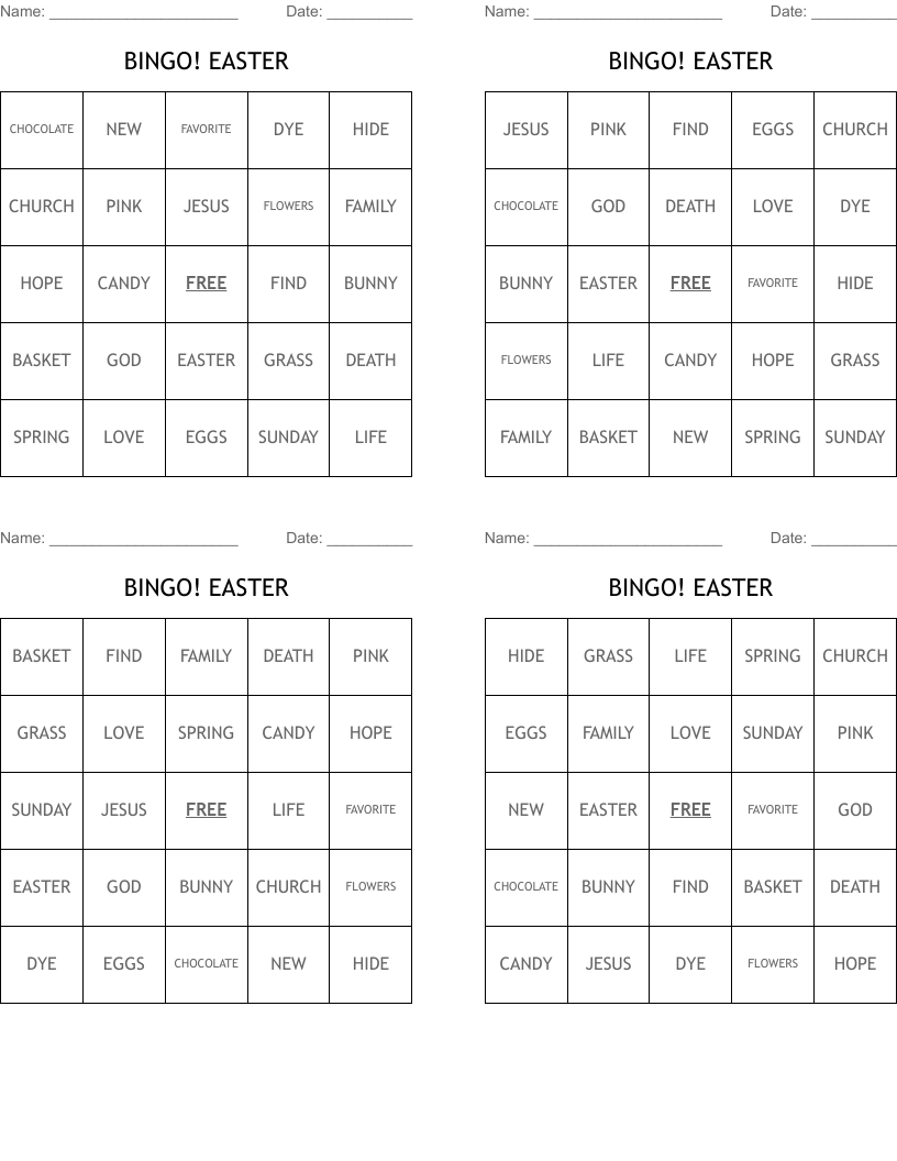 BINGO! EASTER