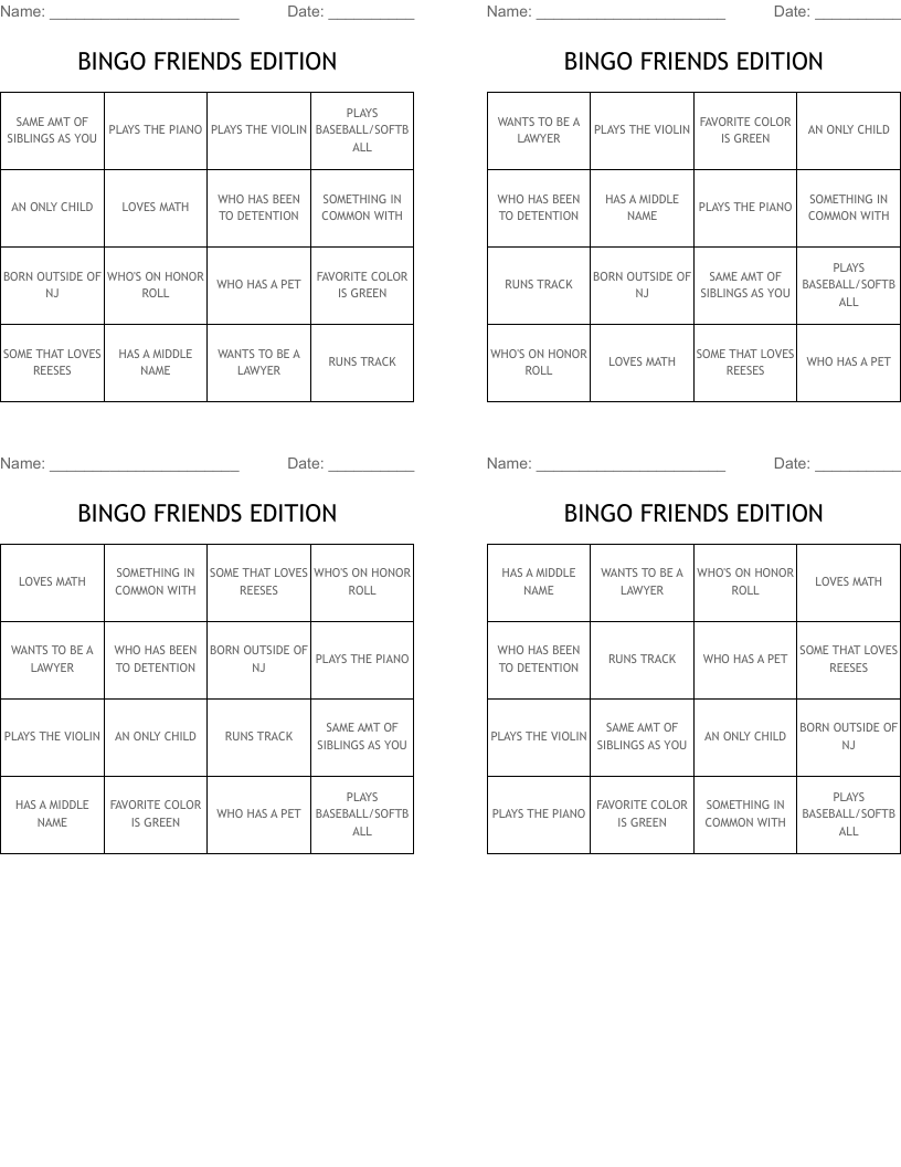 BINGO FRIENDS EDITION