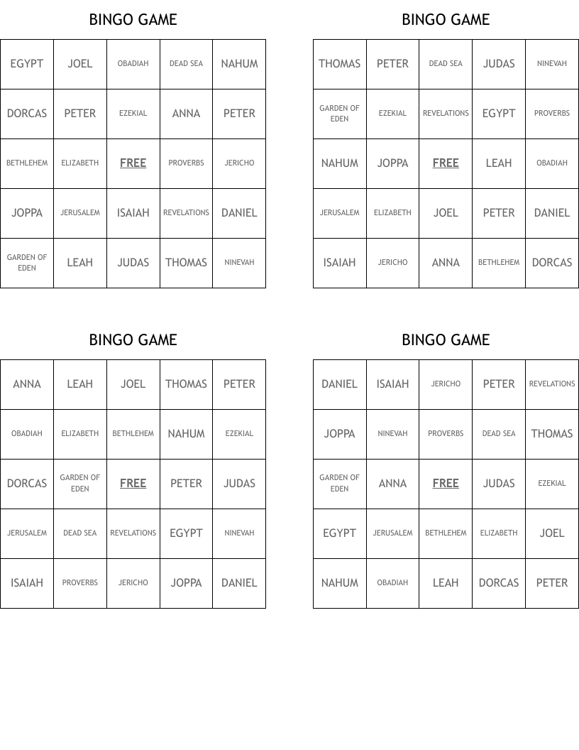 BINGO GAME
