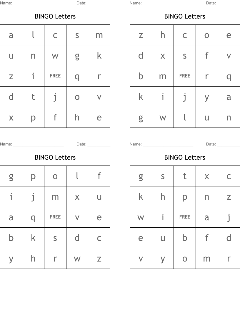 BINGO Letters