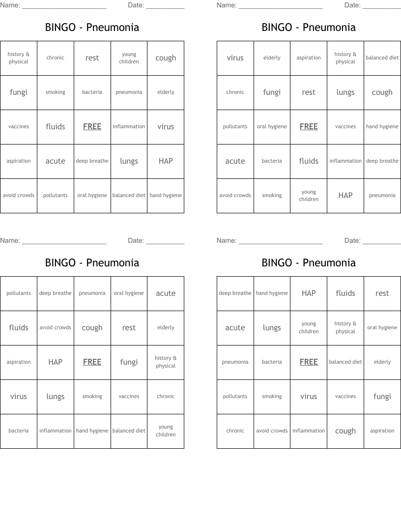 BINGO - Pneumonia