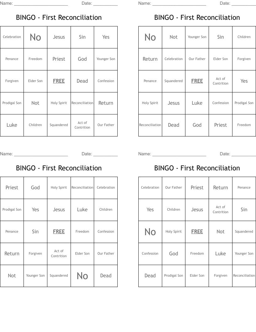 BINGO -  First Reconciliation