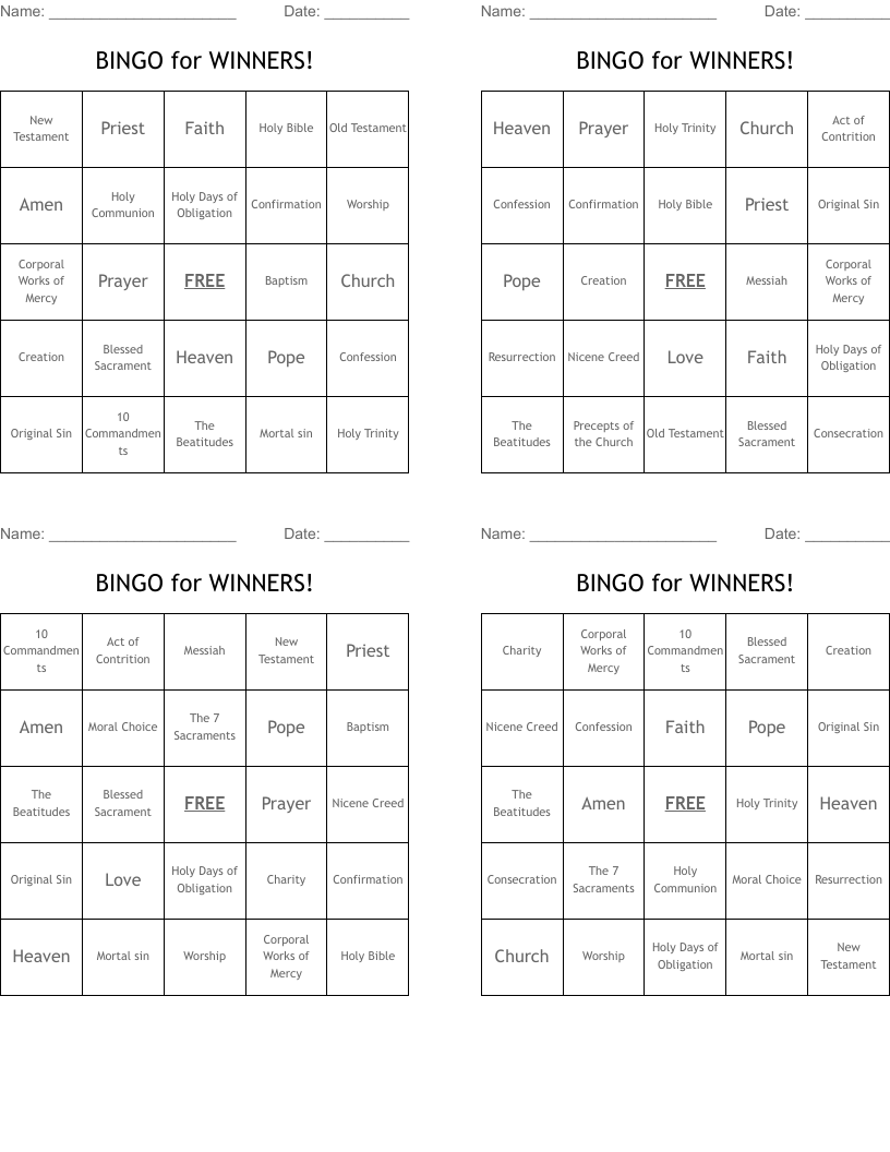 BINGO for WINNERS!
