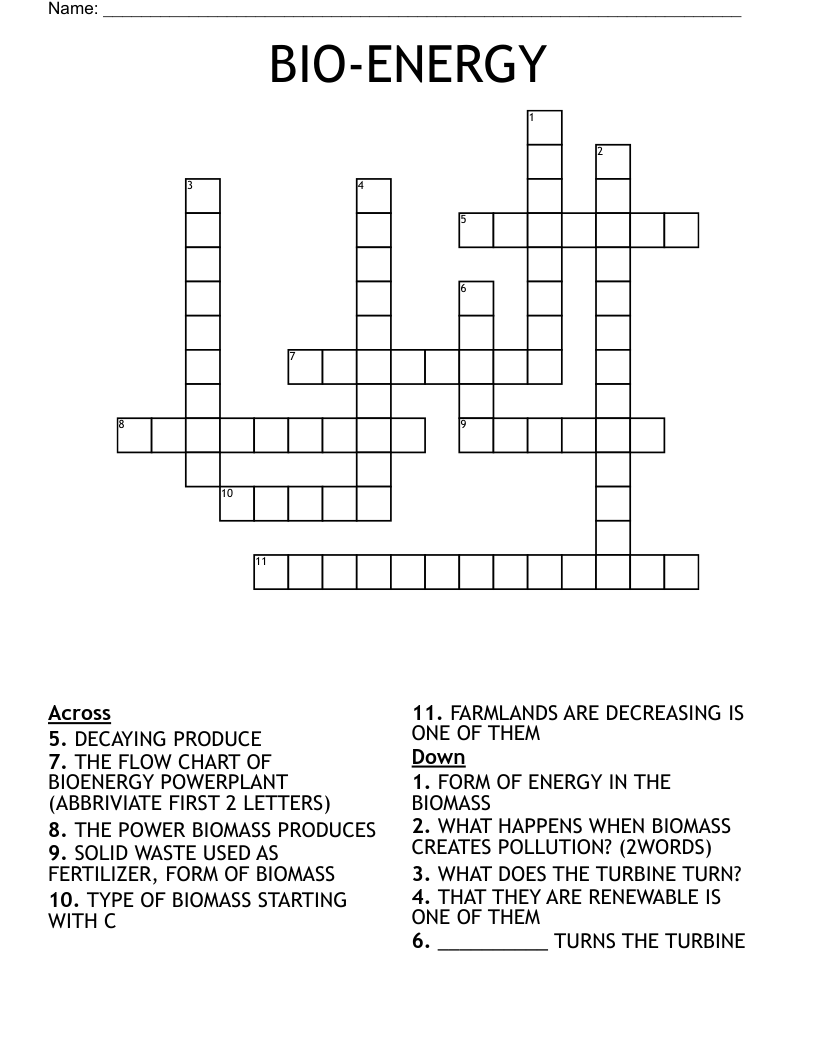 BIO-ENERGY Crossword