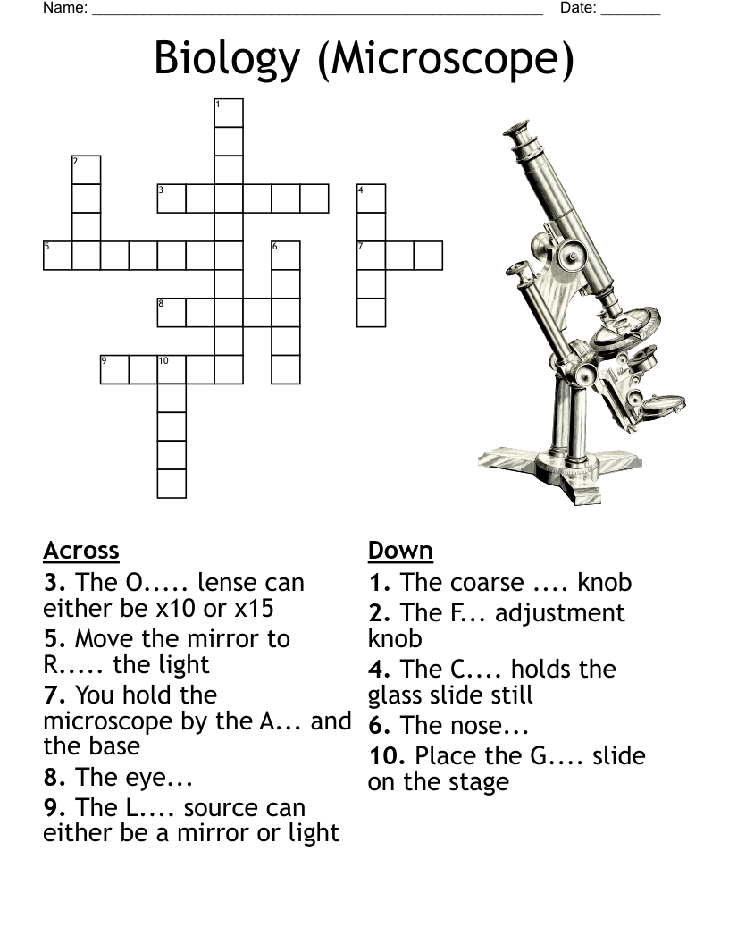 Biology (Microscope) Crossword