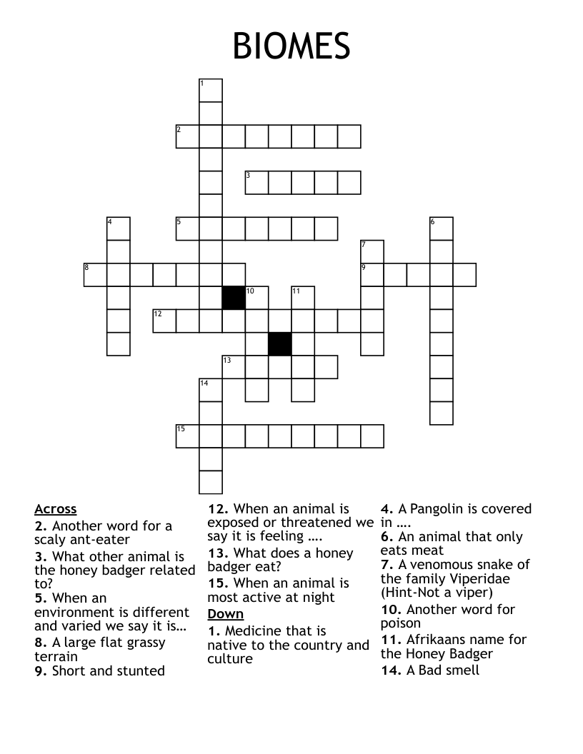 BIOMES Crossword