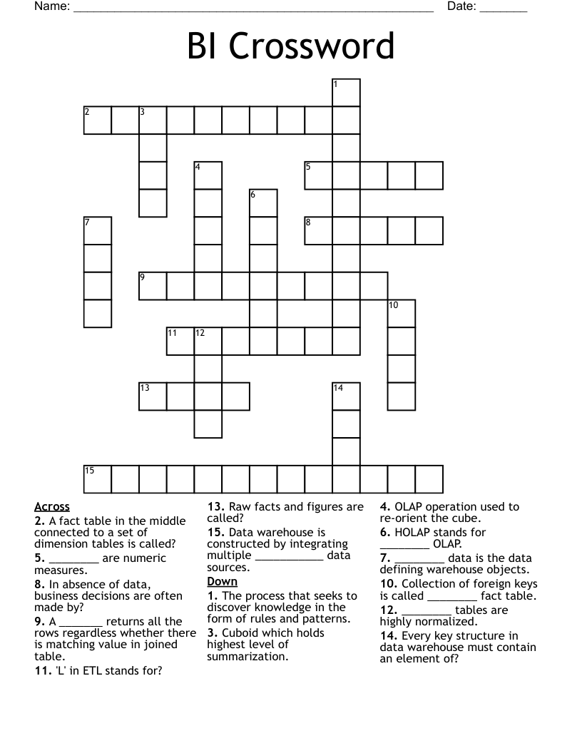 BI Crossword