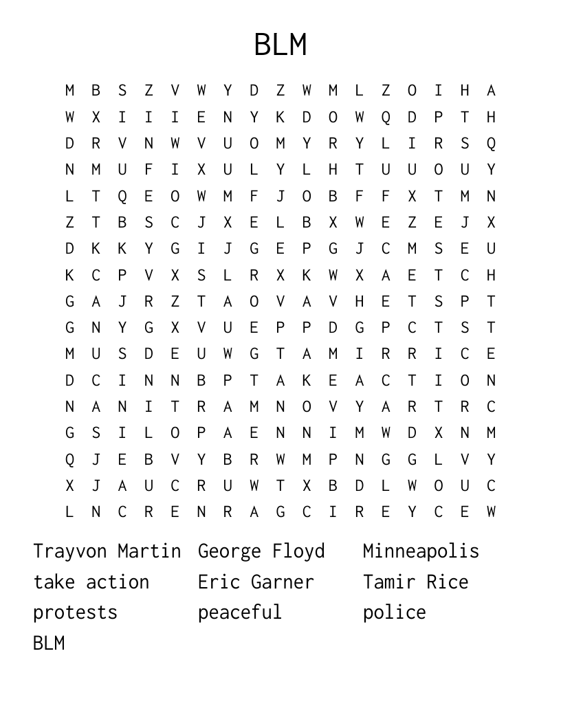 BLM Word Search
