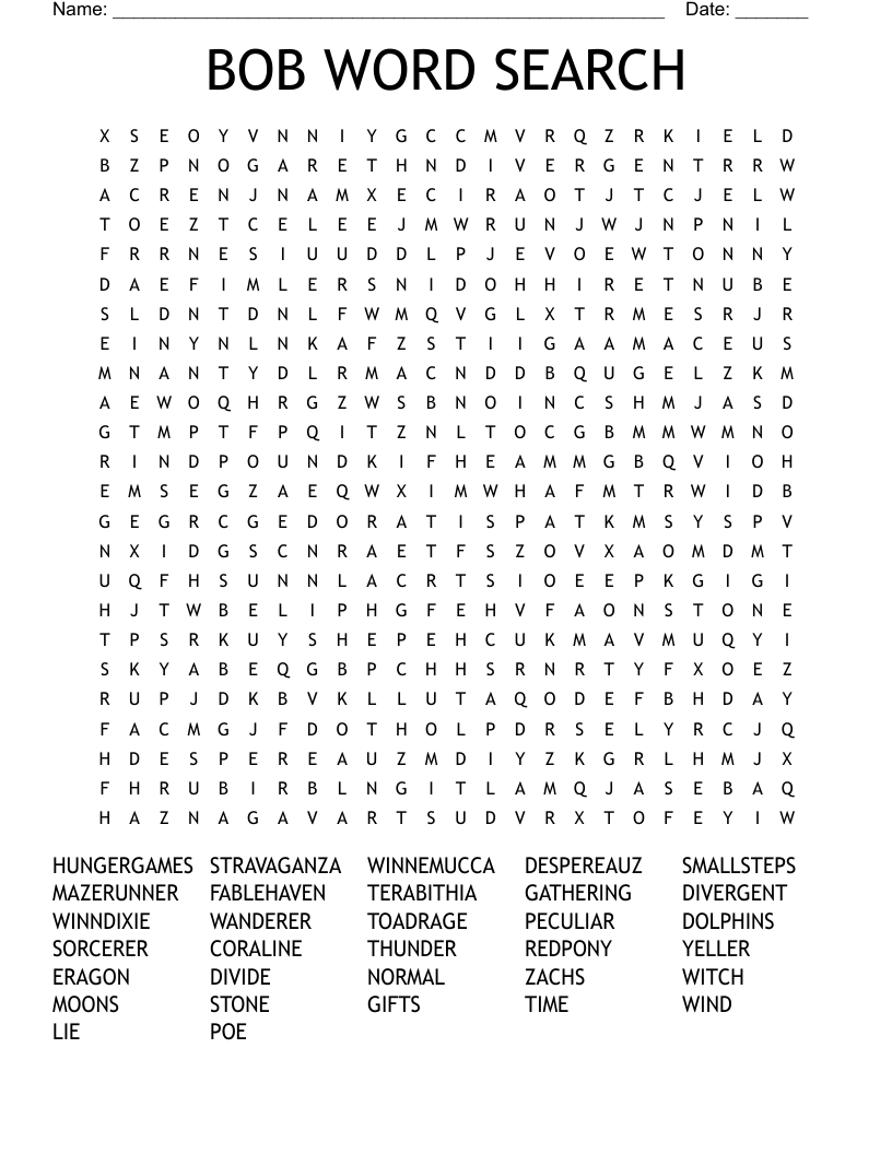 BOB WORD SEARCH