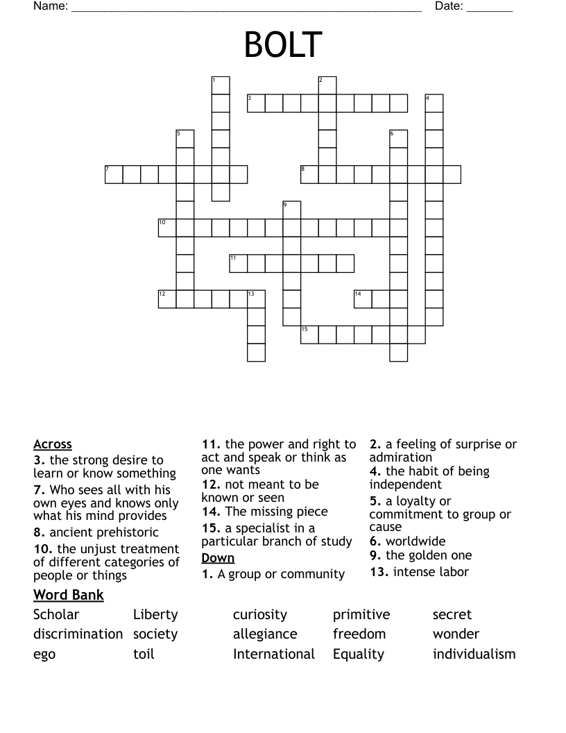 BOLT Crossword