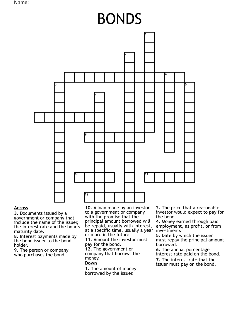 BONDS Crossword