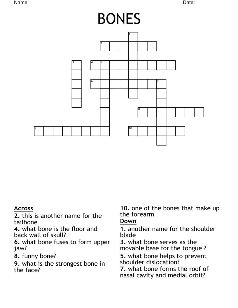 BONES Crossword