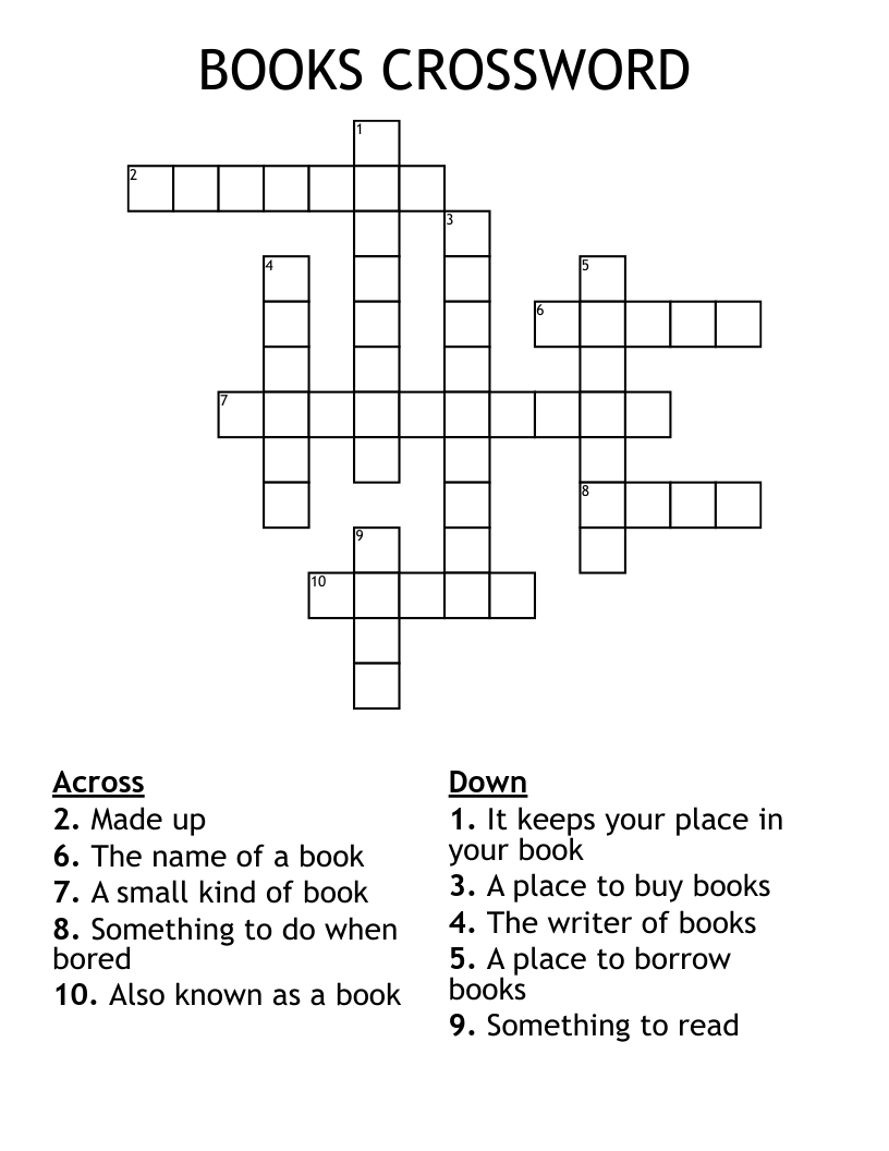 BOOKS CROSSWORD