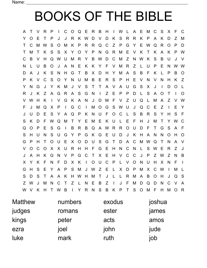 BOOKS OF THE BIBLE Word Search