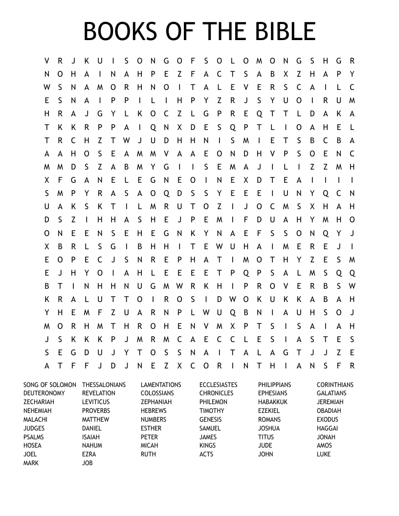 BOOKS OF THE BIBLE Word Search