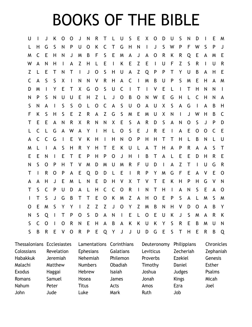BOOKS OF THE BIBLE Word Search