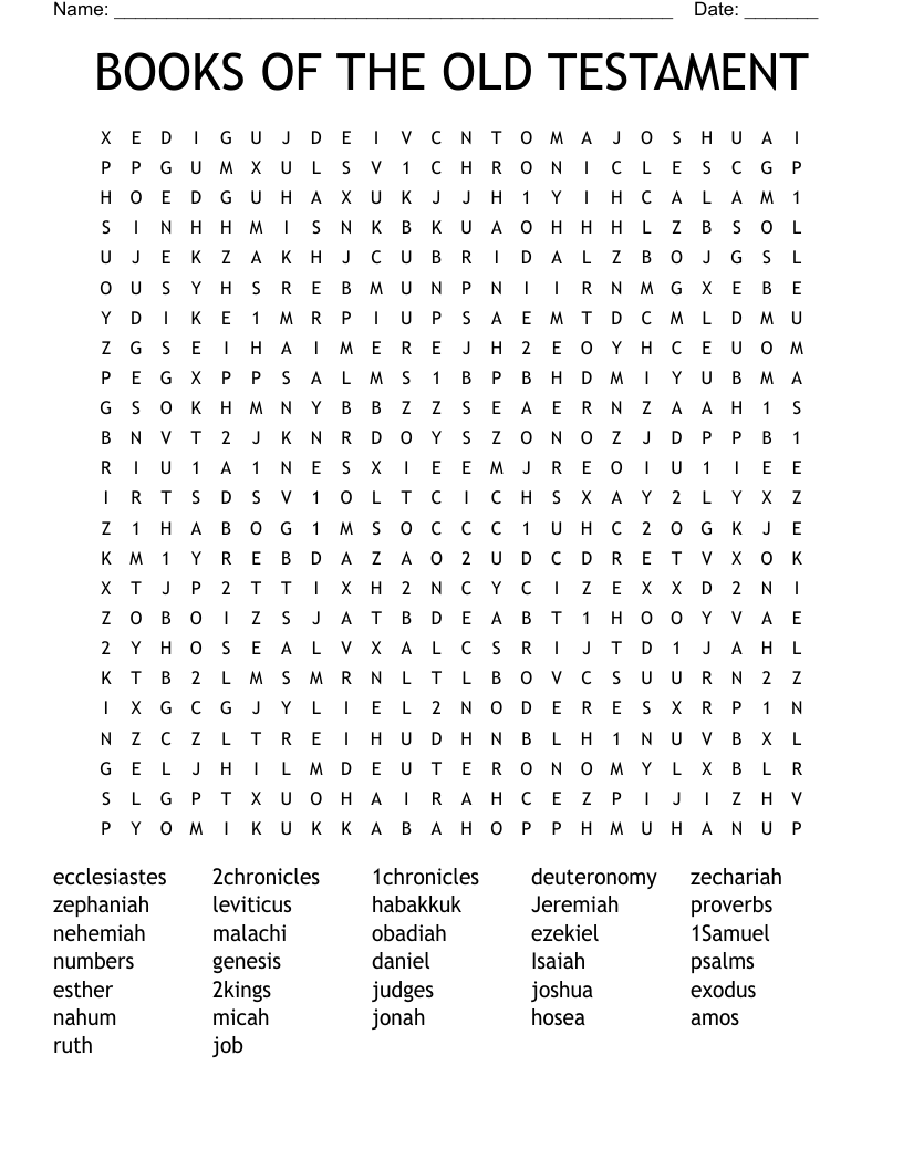 BOOKS OF THE OLD TESTAMENT Word Search
