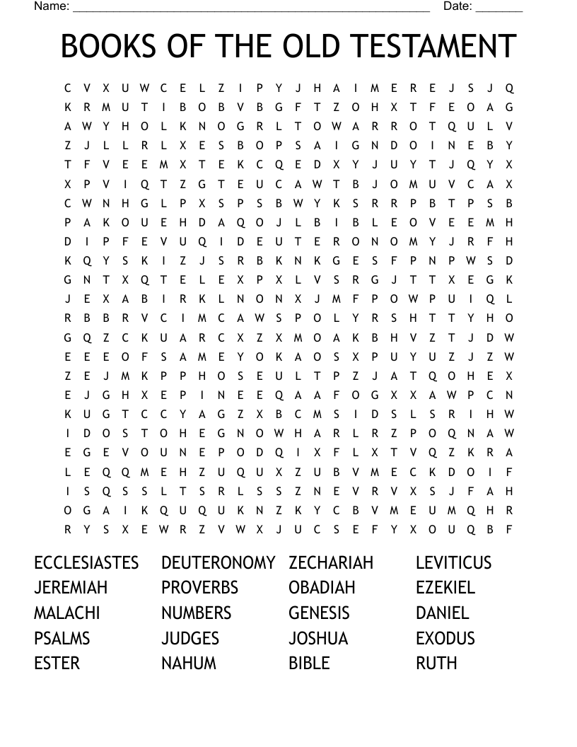 BOOKS OF THE OLD TESTAMENT Word Search