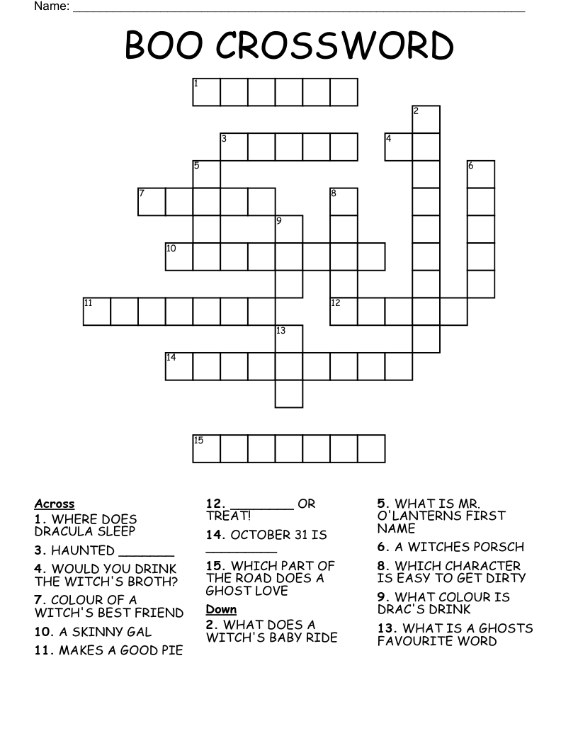 BOO CROSSWORD