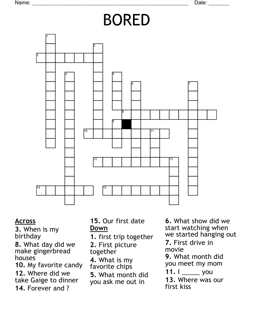 BORED  Crossword