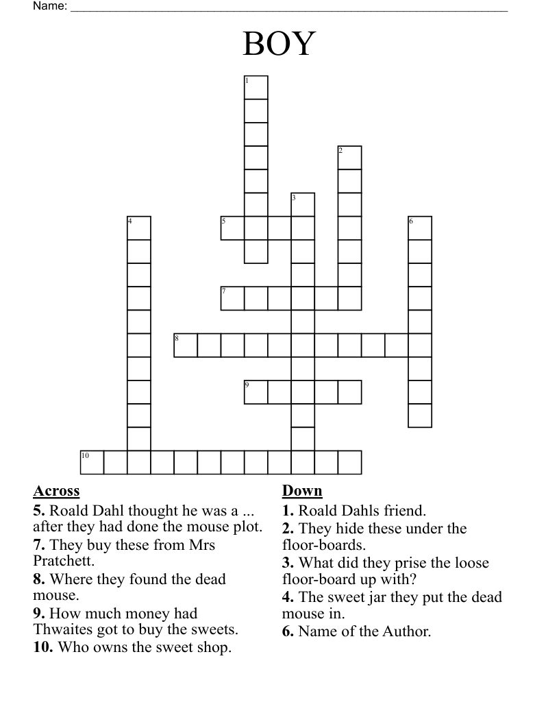 BOY Crossword
