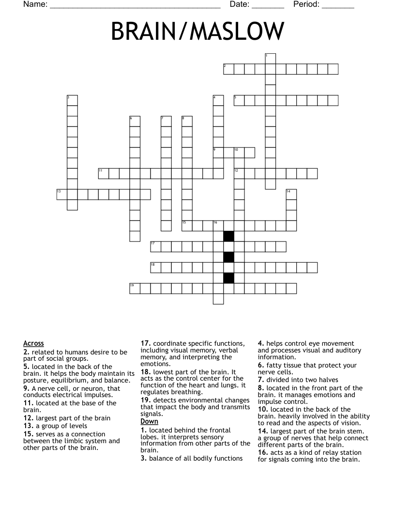 BRAIN/MASLOW Crossword