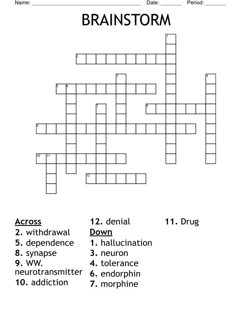 BRAINSTORM Crossword
