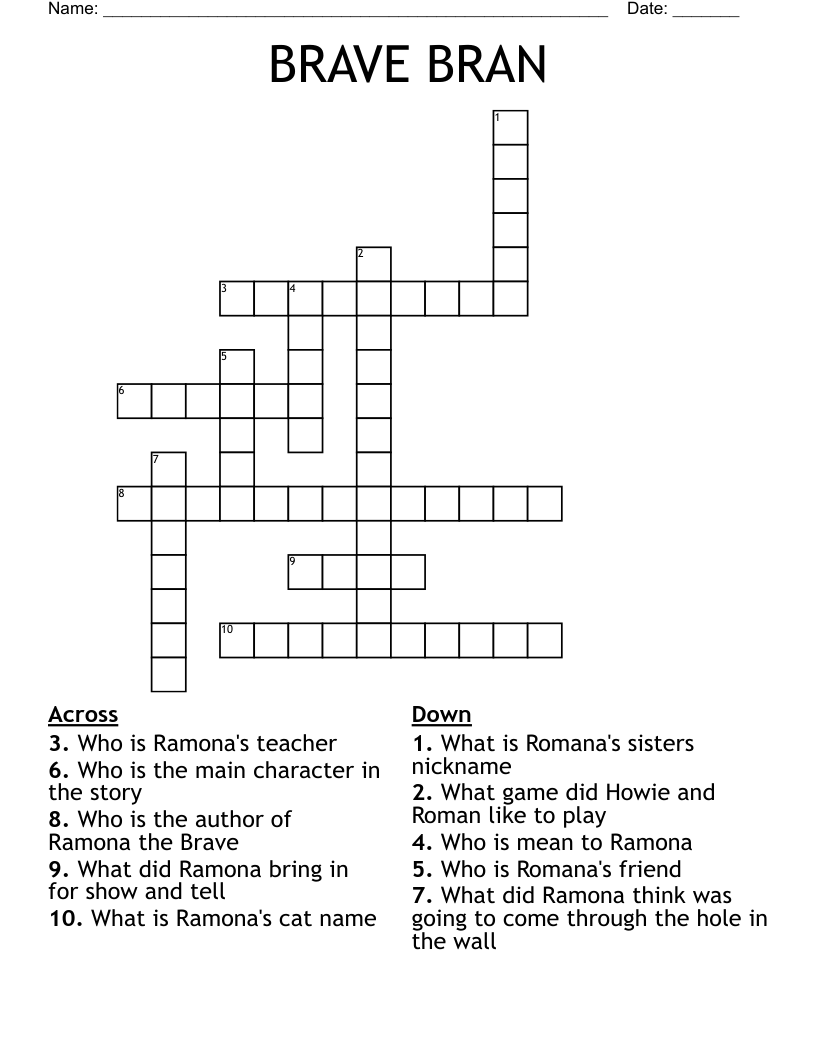 BRAVE BRAN Crossword