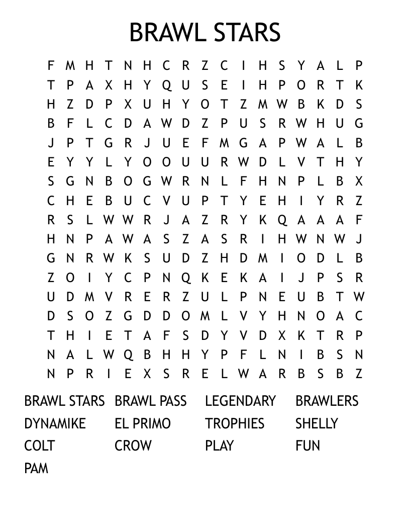 BRAWL STARS Word Search