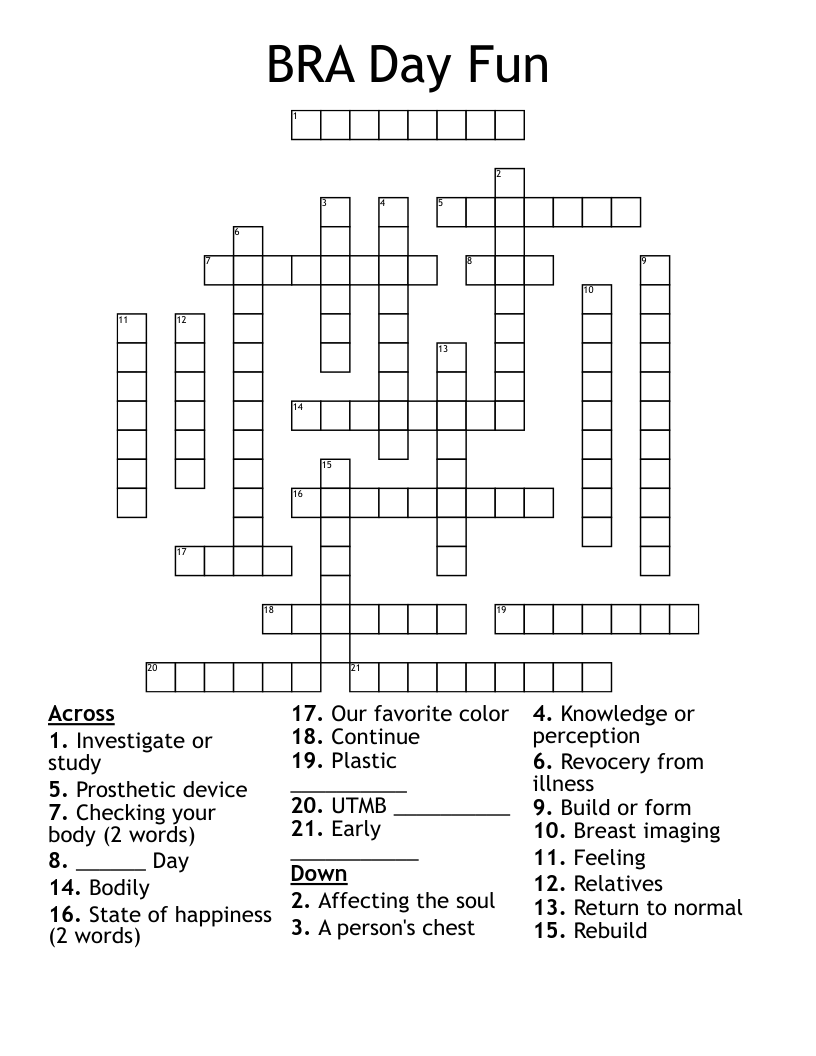 BRA Day Fun Crossword