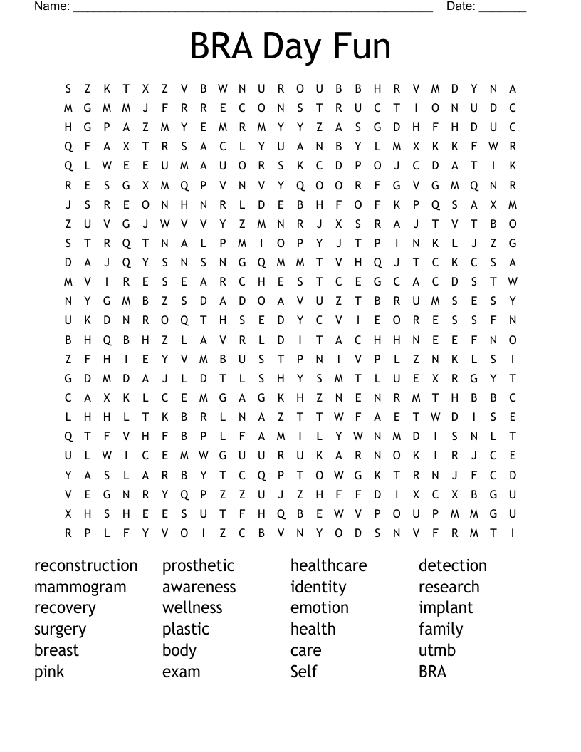 BRA Day Fun Word Search