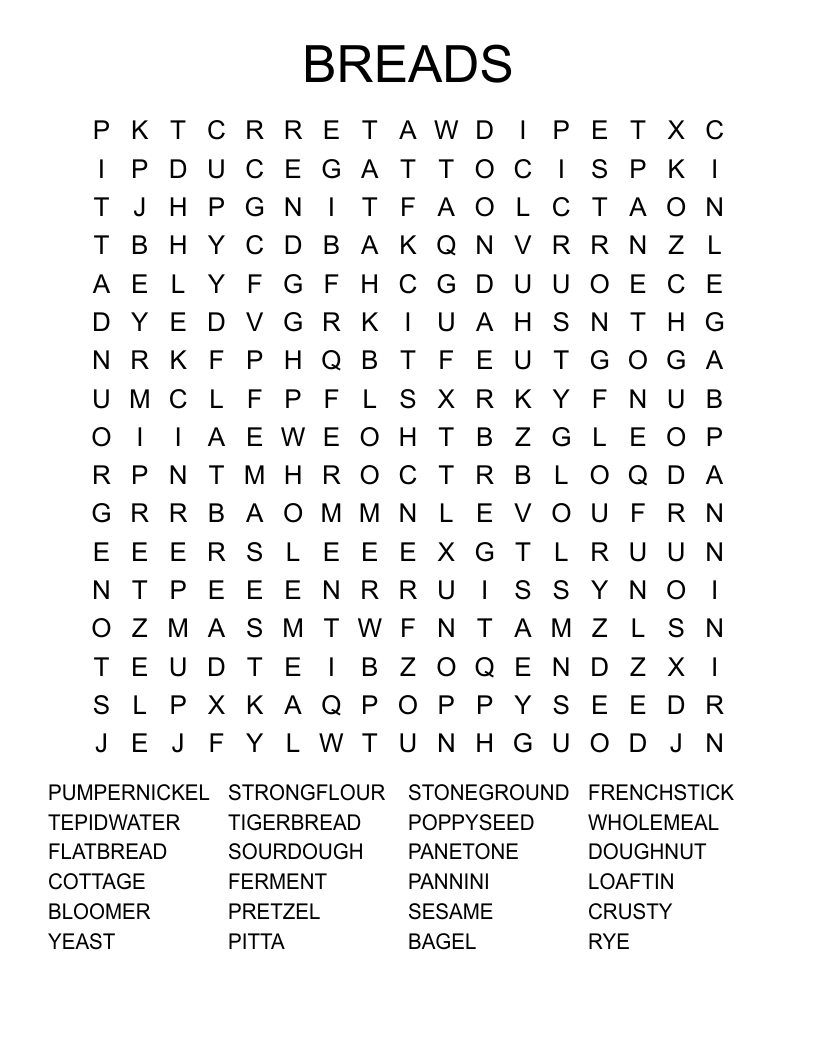 BREADS Word Search