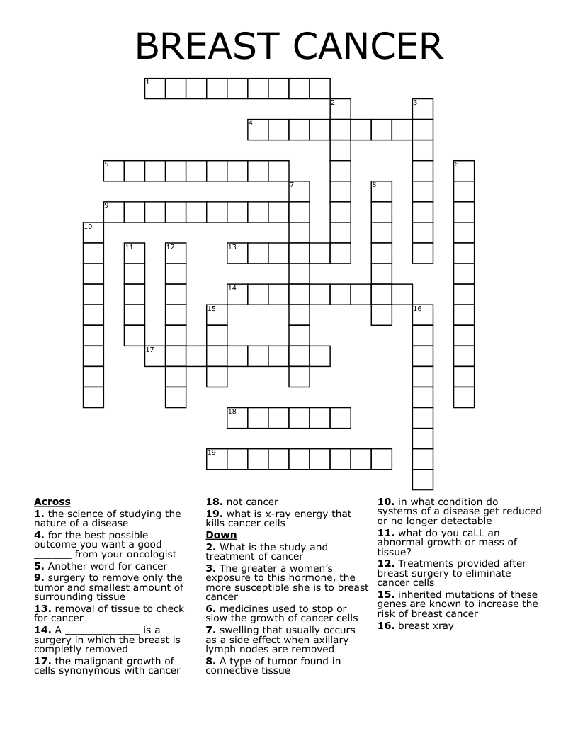 BREAST CANCER Crossword