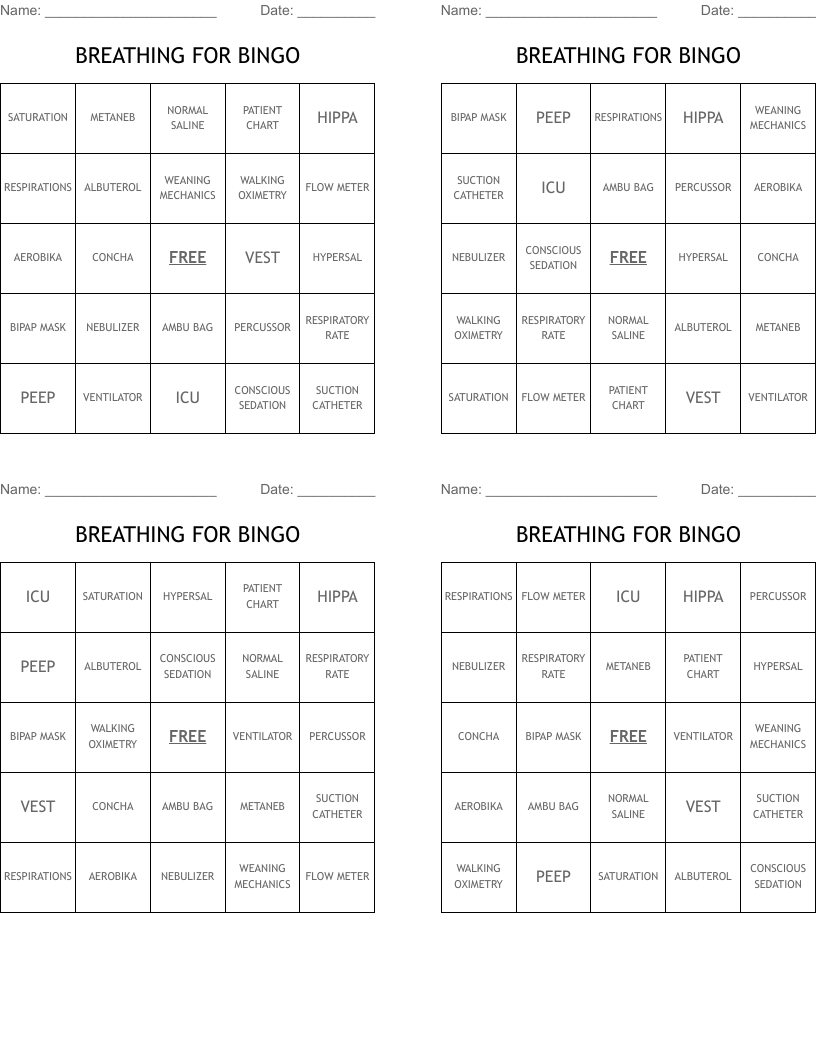 BREATHING FOR BINGO