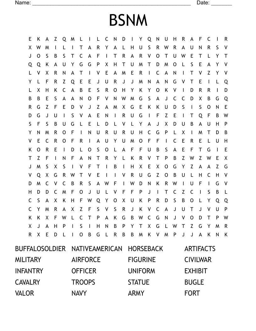 BSNM Word Search