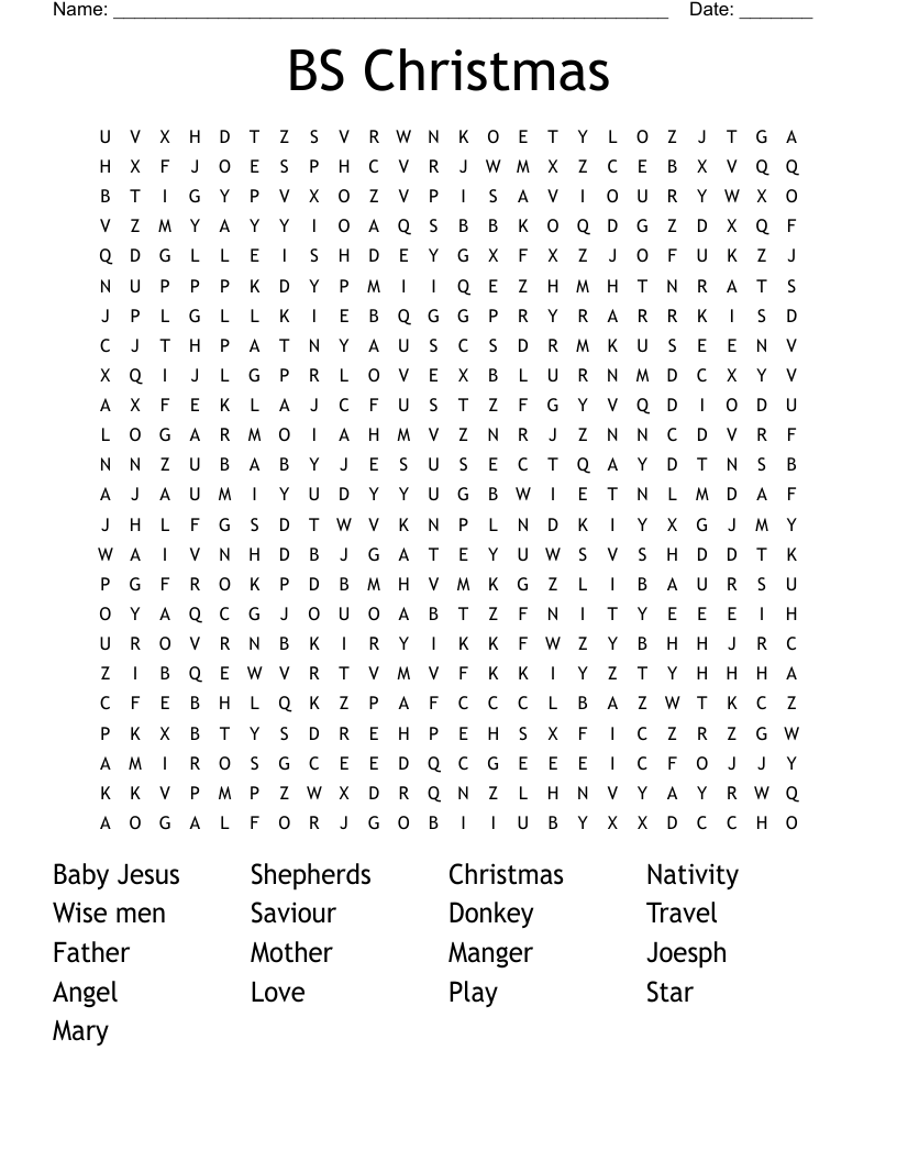 BS Christmas  Word Search