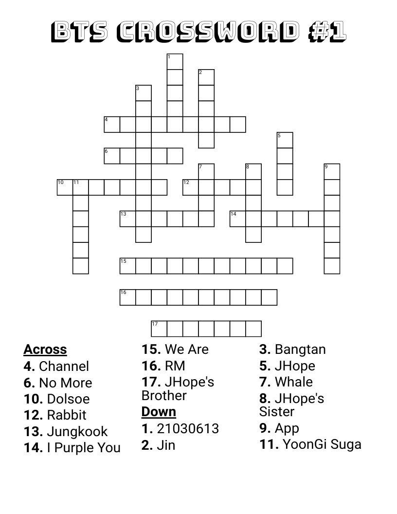 BTS Crossword #1