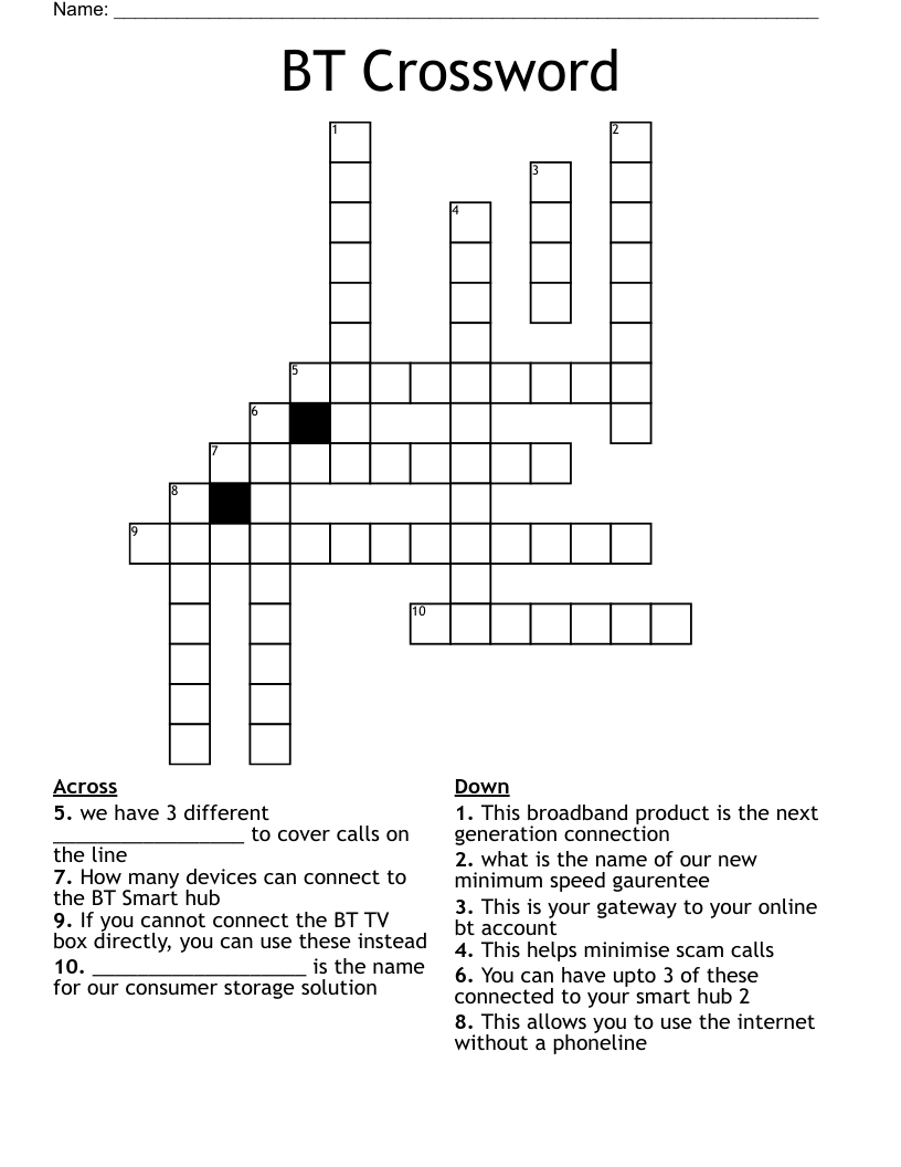 BT Crossword