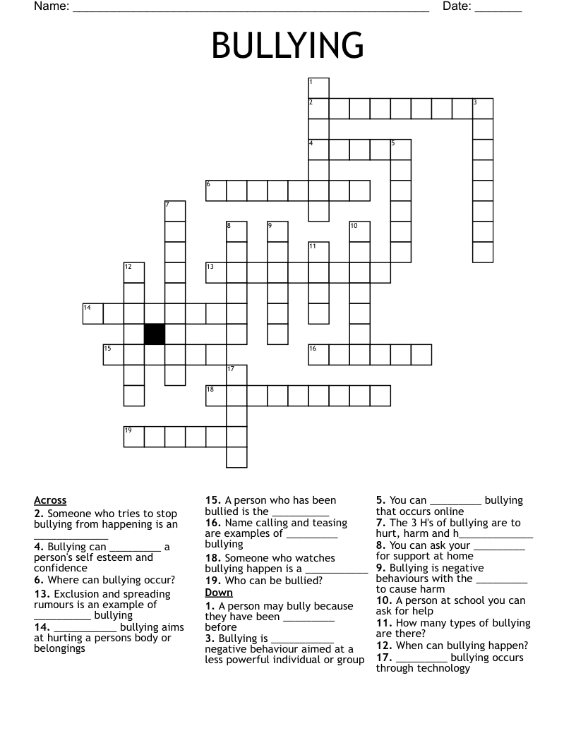 BULLYING Crossword
