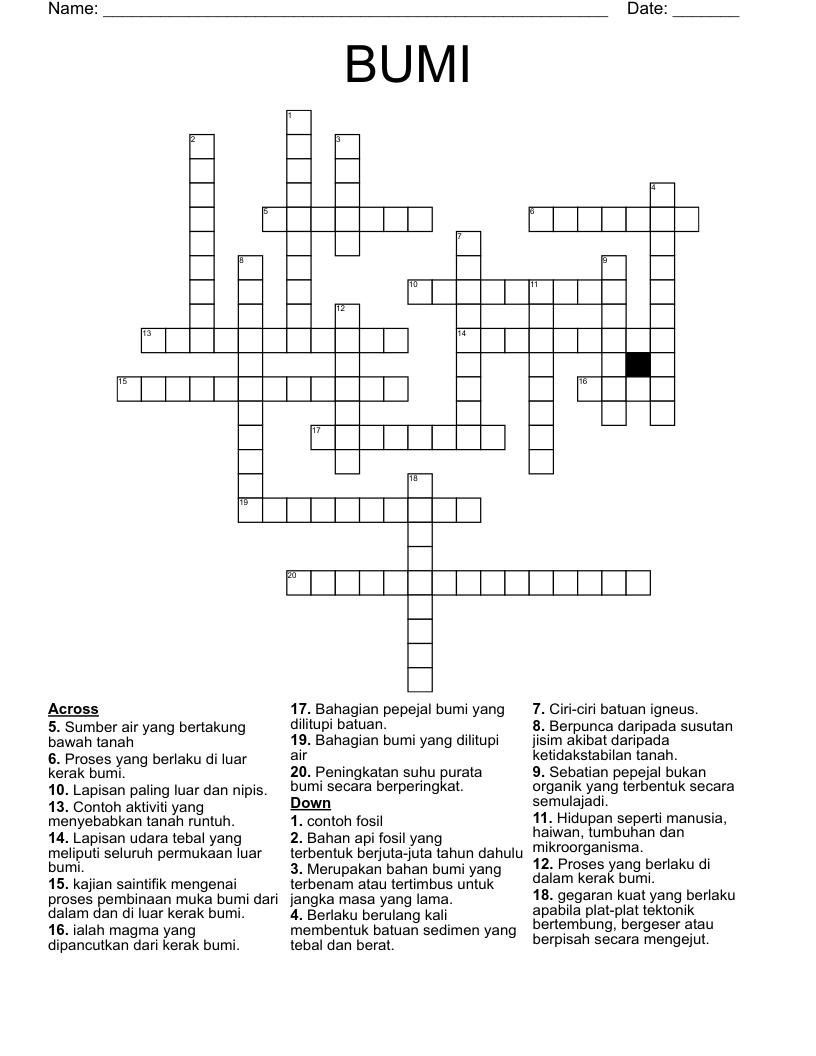 BUMI  Crossword