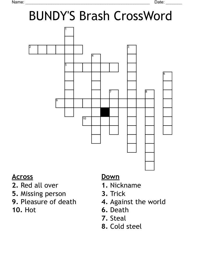 BUNDY'S Brash CrossWord