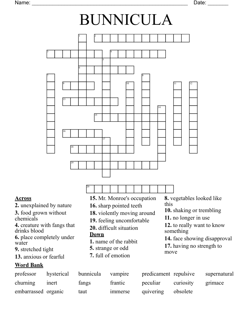 BUNNICULA Crossword