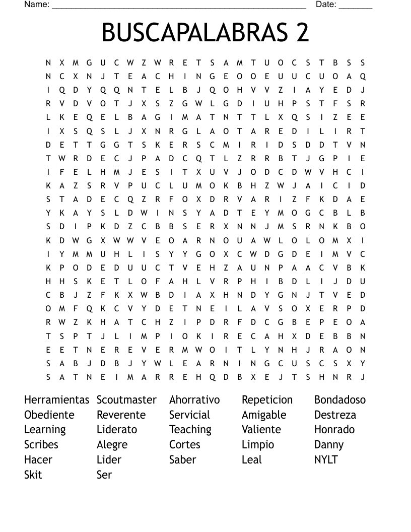BUSCAPALABRAS 2 Word Search