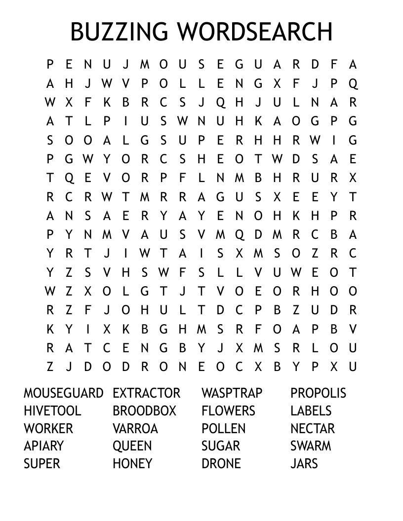 BUZZING WORDSEARCH