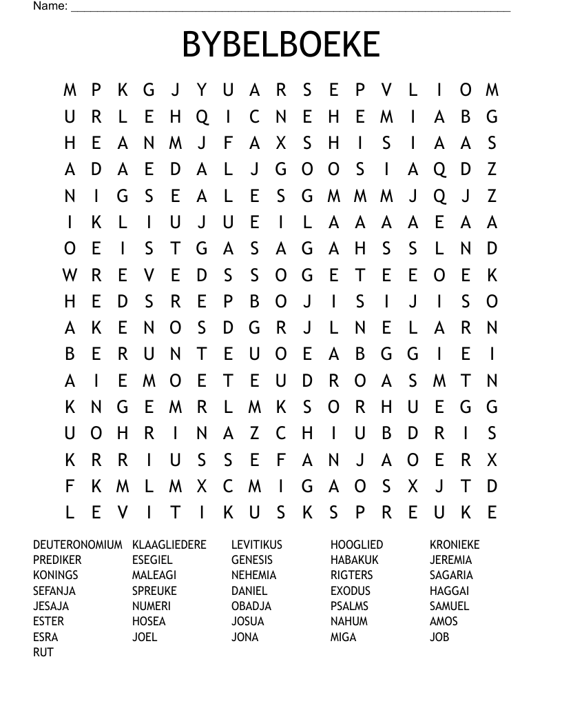 BYBELBOEKE Word Search