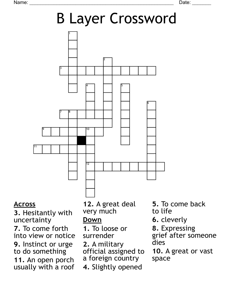 B Layer Crossword