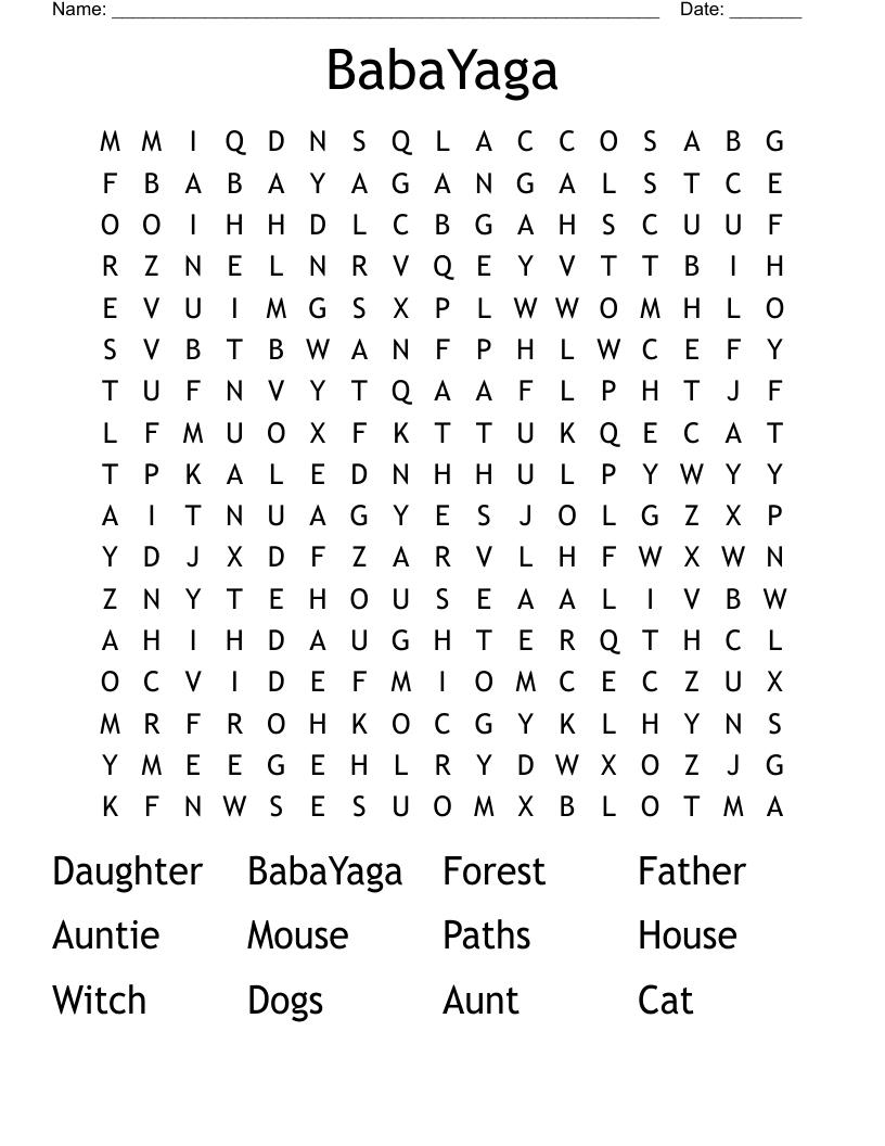 BabaYaga Word Search