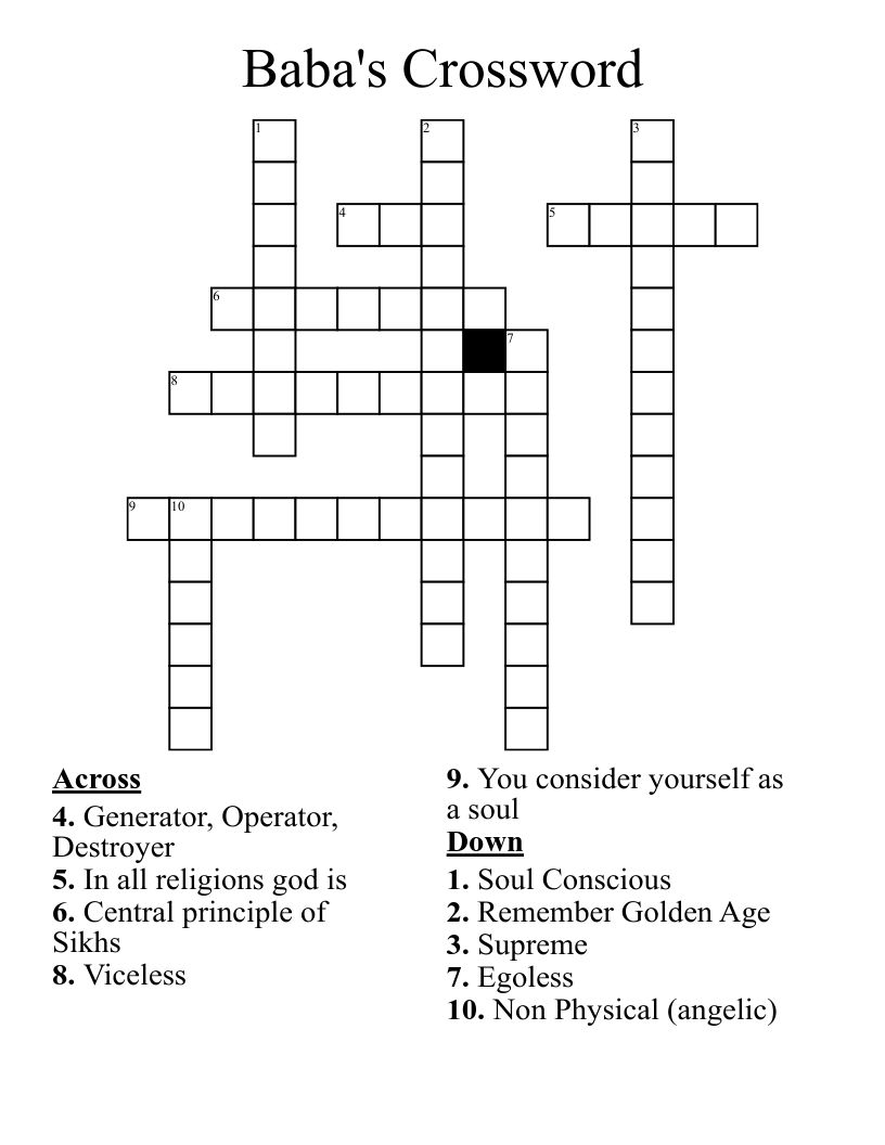 Baba's Crossword