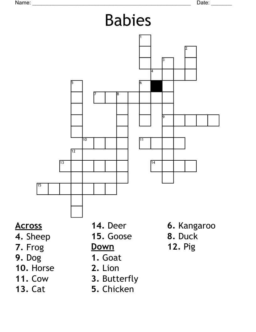 Babies  Crossword